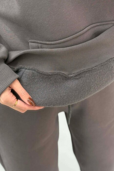 SET NJE NGJYRESH ME PUSH HOODIE+TUTA PER FEMRA NE NGJYRE GRI ERRET - 5