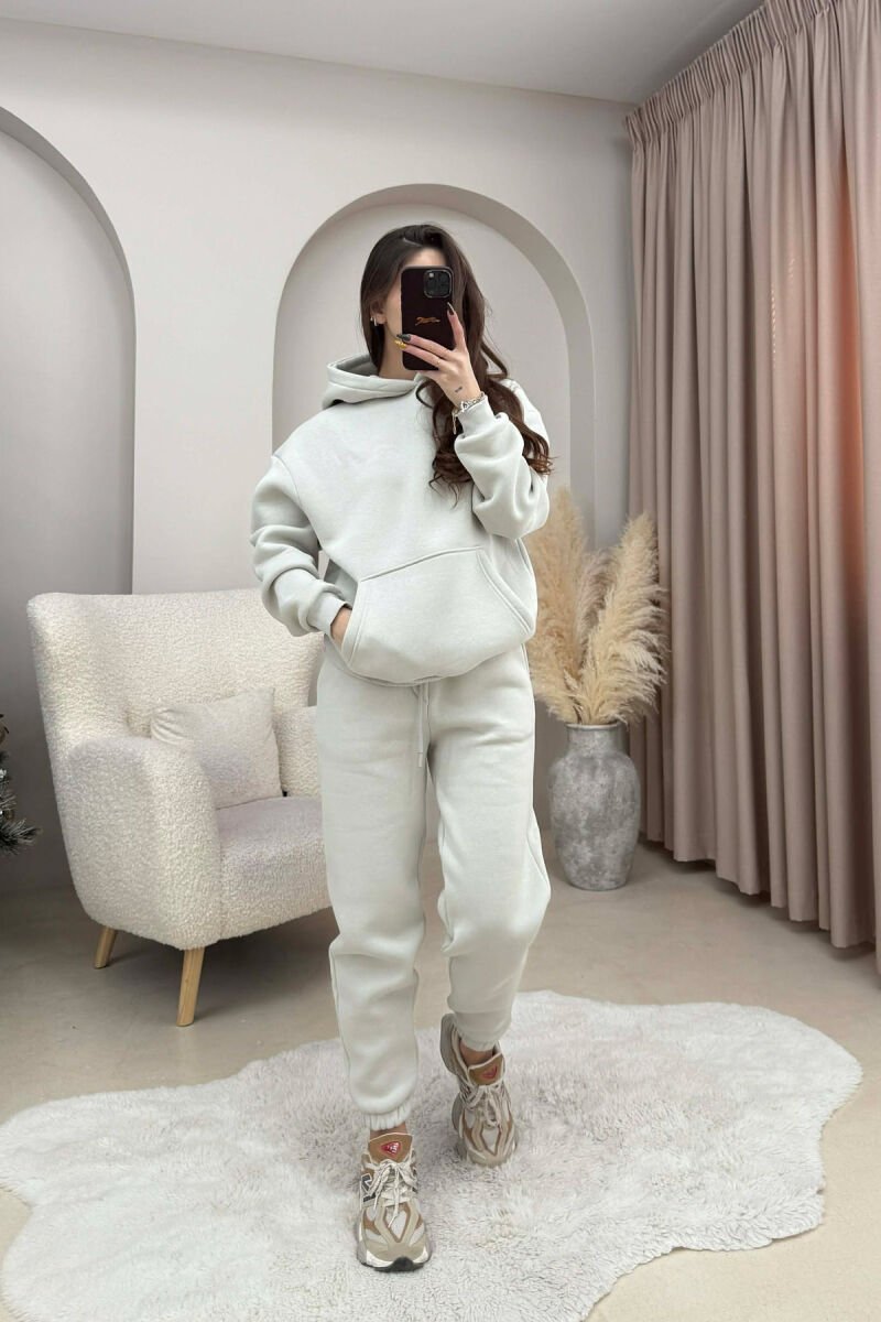 SET NJE NGJYRESH ME PUSH HOODIE+TUTA PER FEMRA NE NGJYRE GRI TE SHNDRITSHME - 1
