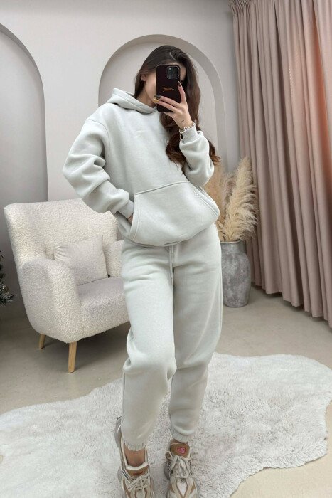 SET NJE NGJYRESH ME PUSH HOODIE+TUTA PER FEMRA NE NGJYRE GRI TE SHNDRITSHME - 5