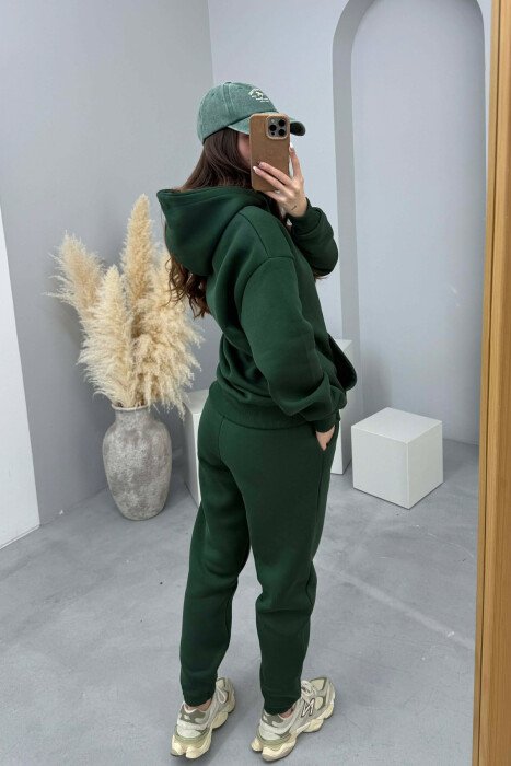 SET NJE NGJYRESH ME PUSH HOODIE+TUTA PER FEMRA NE NGJYRE JESHILE - 2