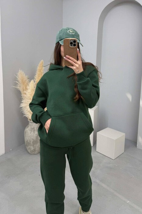 SET NJE NGJYRESH ME PUSH HOODIE+TUTA PER FEMRA NE NGJYRE JESHILE - 4