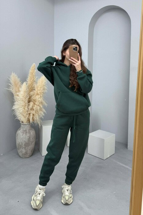 SET NJE NGJYRESH ME PUSH HOODIE+TUTA PER FEMRA NE NGJYRE JESHILE TE ERRET - 6