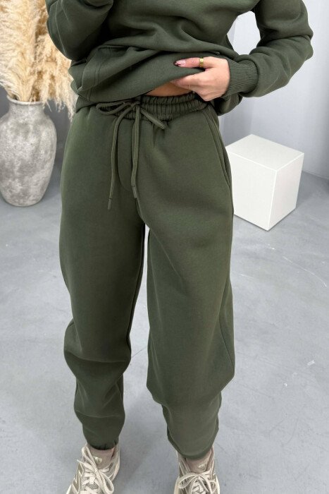 SET NJE NGJYRESH ME PUSH HOODIE+TUTA PER FEMRA NE NGJYRE JESHILE TE ZBARDHUR - 2