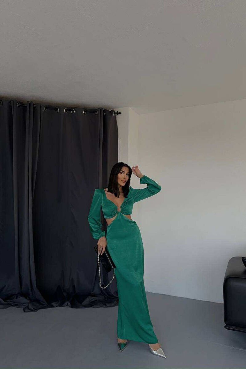 SET NJË NGJYRËSH CROP TOP+FUND PËR FEMRA NË NGJYRË JESHILE - 4
