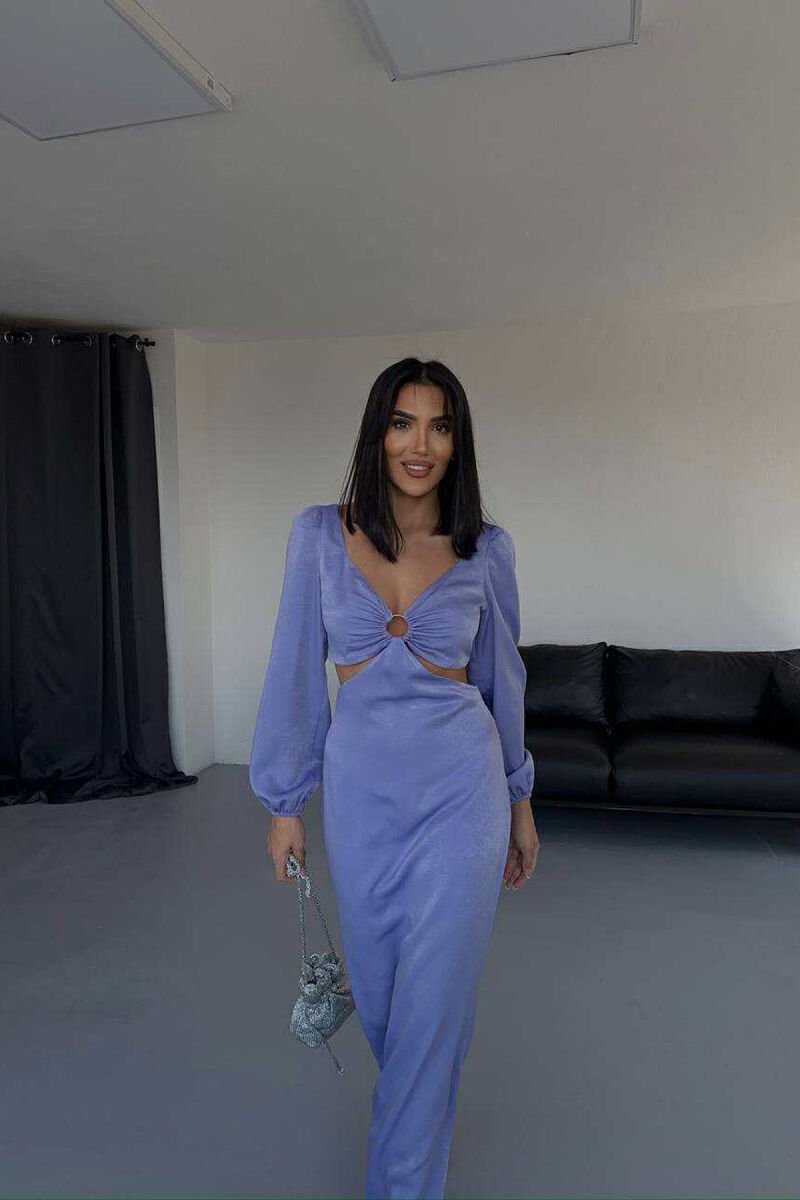 SET NJË NGJYRËSH CROP TOP+FUND PËR FEMRA NË NGJYRË LEJLA - 1