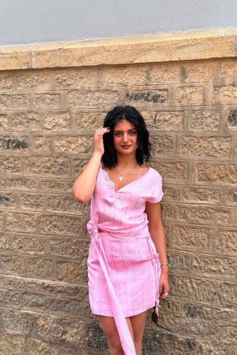 SET NJË NGJYRËSH KANATJERE+FUND-PANTALLON PËR FEMRA NË NGJYRË BABY PINK - 3