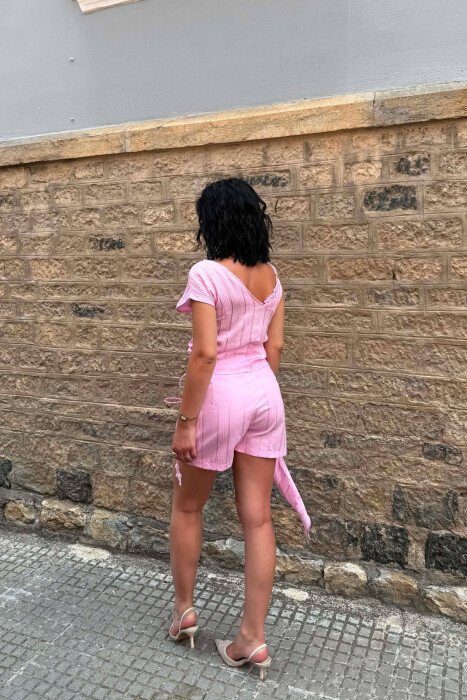 SET NJË NGJYRËSH KANATJERE+FUND-PANTALLON PËR FEMRA NË NGJYRË BABY PINK - 4
