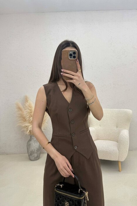 SET NJË NGJYRËSH PËR FEMRA NË NGJYRËN KAFE TE ZBARDHUR - 3