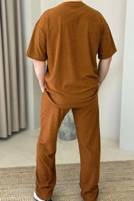SET NJË NGJYRËSH T-SHIRT+TUTA PËR MESHKUJ NË NGJYRË TULLË - 5