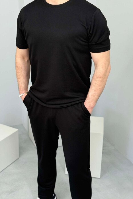 SET NJË NGJYRËSH T-SHIRT+TUTA PËR MESHKUJ NË NGJYRË E ZEZË - 3