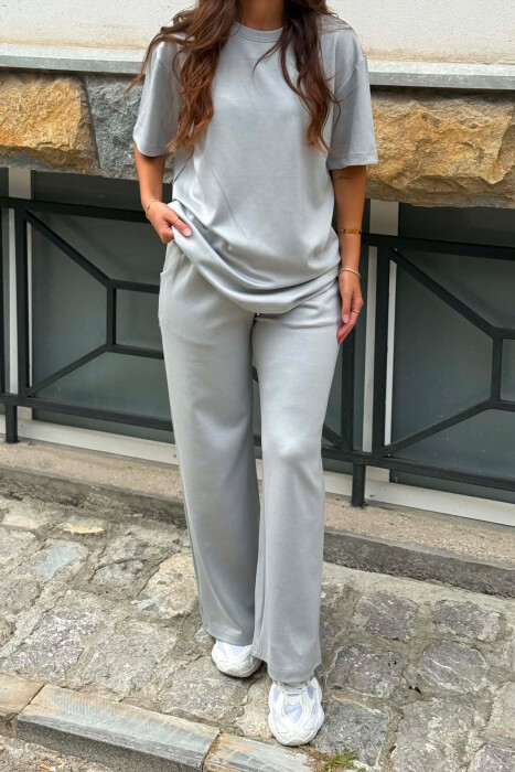 SET NJE NGJYRESH T-SHIRT + TUTA PER FEMRA NE NGJYRE GRI - 2