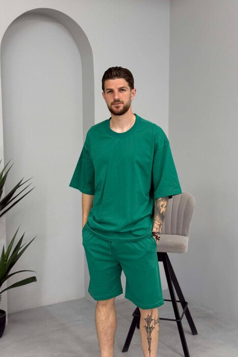 SET NJE NGJYRESH T-SHIRT + TUTA PER MESHKUJ NE NGJYRE JESHILE TE ZBARDHUR - 3