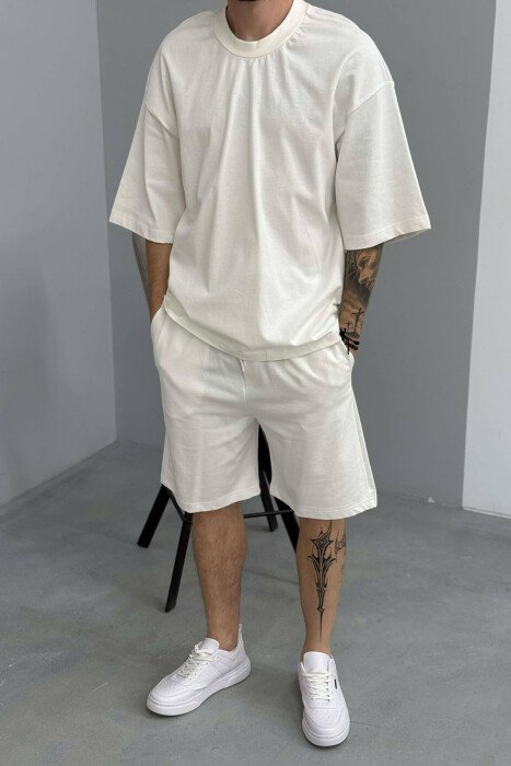 SET NJE NGJYRESH T-SHIRT + TUTA PER MESHKUJ NE NGJYRE TE BARDHE - 2
