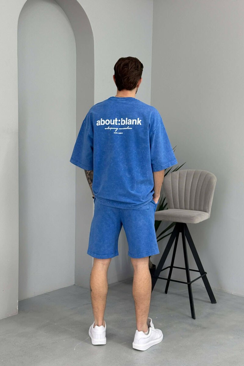 SET NJE NGJYRESH T-SHIRT + TUTA TE SHKURTRA PER MESHKUJ NE NGJYRE BLU - 4