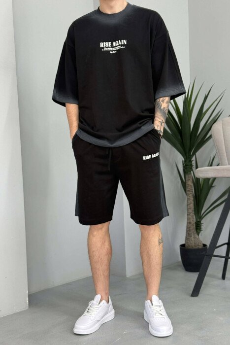 SET NJE NGJYRESH T-SHIRT + TUTA TE SHKURTRA PER MESHKUJ NE NGJYRE TE ZEZE - 5