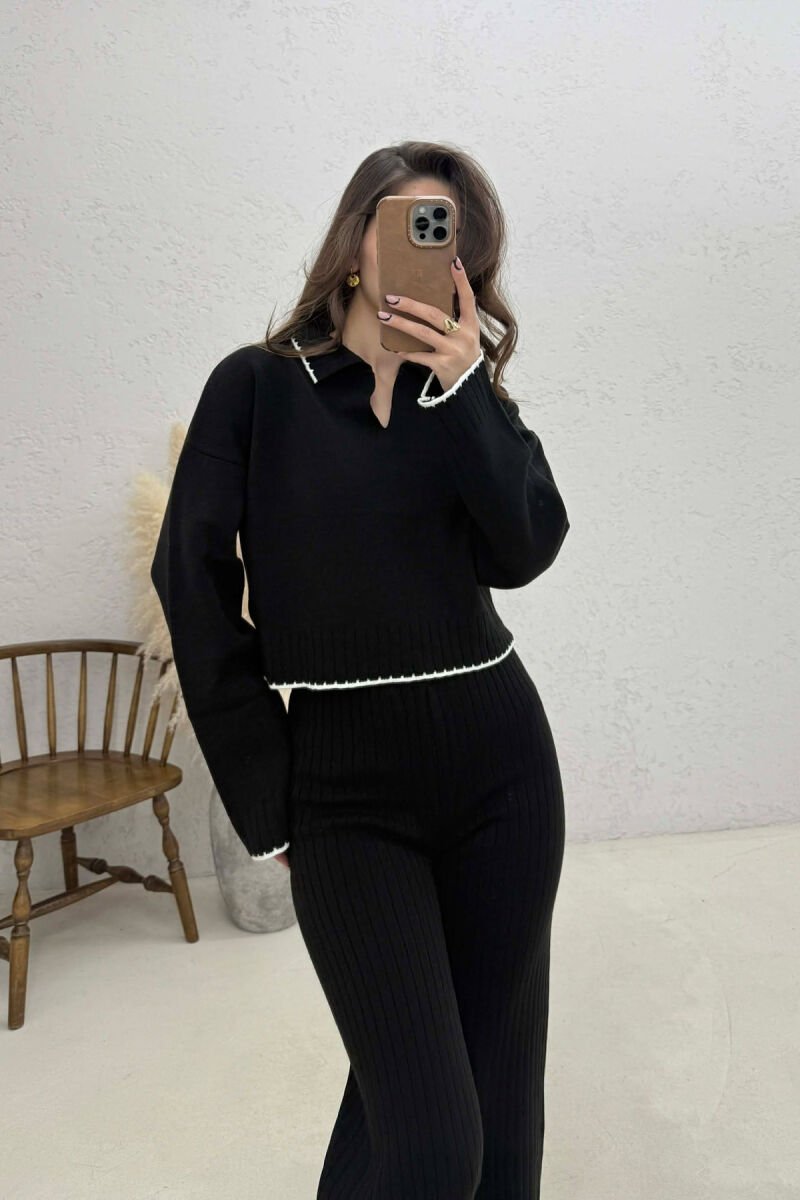 SET NJE NGJYRESH TRIKO ME JAKE POLO + PANTALLONA PER FEMRA NE NGJYRE TE ZEZE - 3