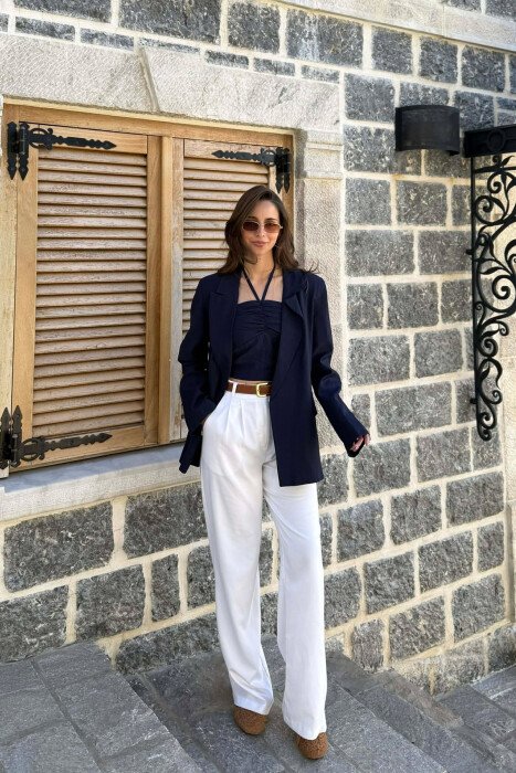 SET NJE NGJYRESH XHAKETE + CROP TOP PER FEMRA NE NGJYRE BLU - 6