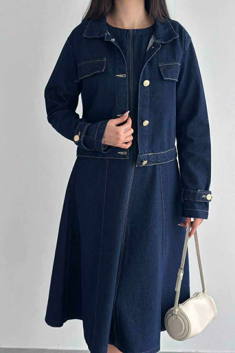 SET NJE NGJYRESH XHAKETE + FUSTAN XHINS PER FEMRA NE NGJYRE BLU - 6