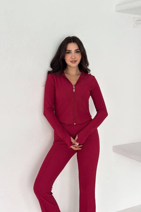 SET NJE NGJYRESH XHAKETE ME ZINXHIR + TUTA PER FEMRA NE NGJYRE TE KUQE - 3