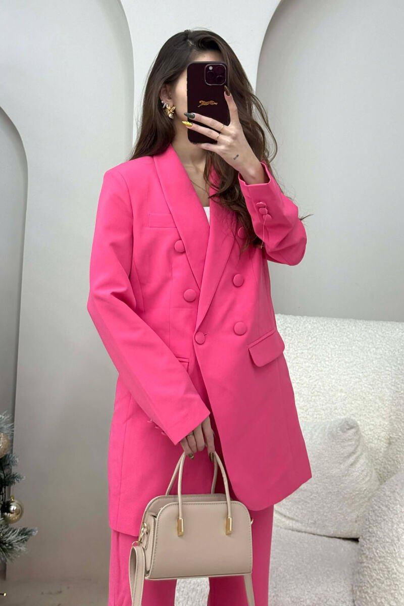 SET NJE NGJYRESH XHAKETE+PANTALLONA KLASIKE PER FEMRA NE NGJYRE ROZE - 2