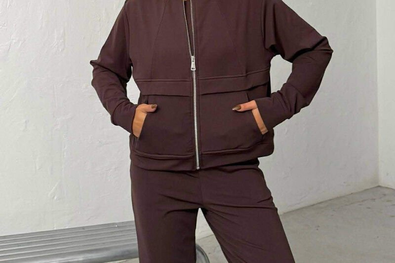 SET NJE NGJYRESH XHAKETE + TUTA PER FEMRA NE NGJYRE KAFE - 4