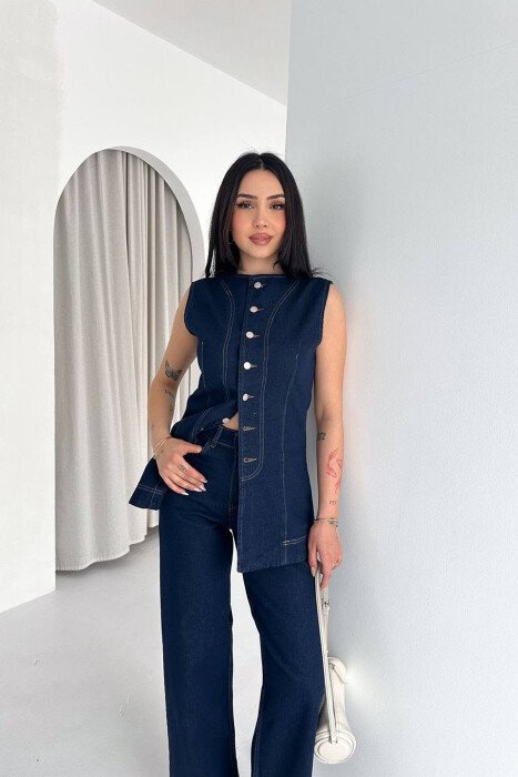 SET NJE NGJYRESH XHINS JELEK + XHINSE PER FEMRA NE NGJYRE BLU - 5