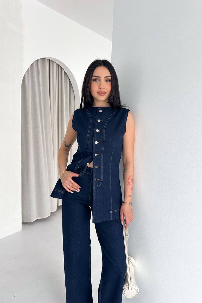 SET NJE NGJYRESH XHINS JELEK + XHINSE PER FEMRA NE NGJYRE BLU - 5