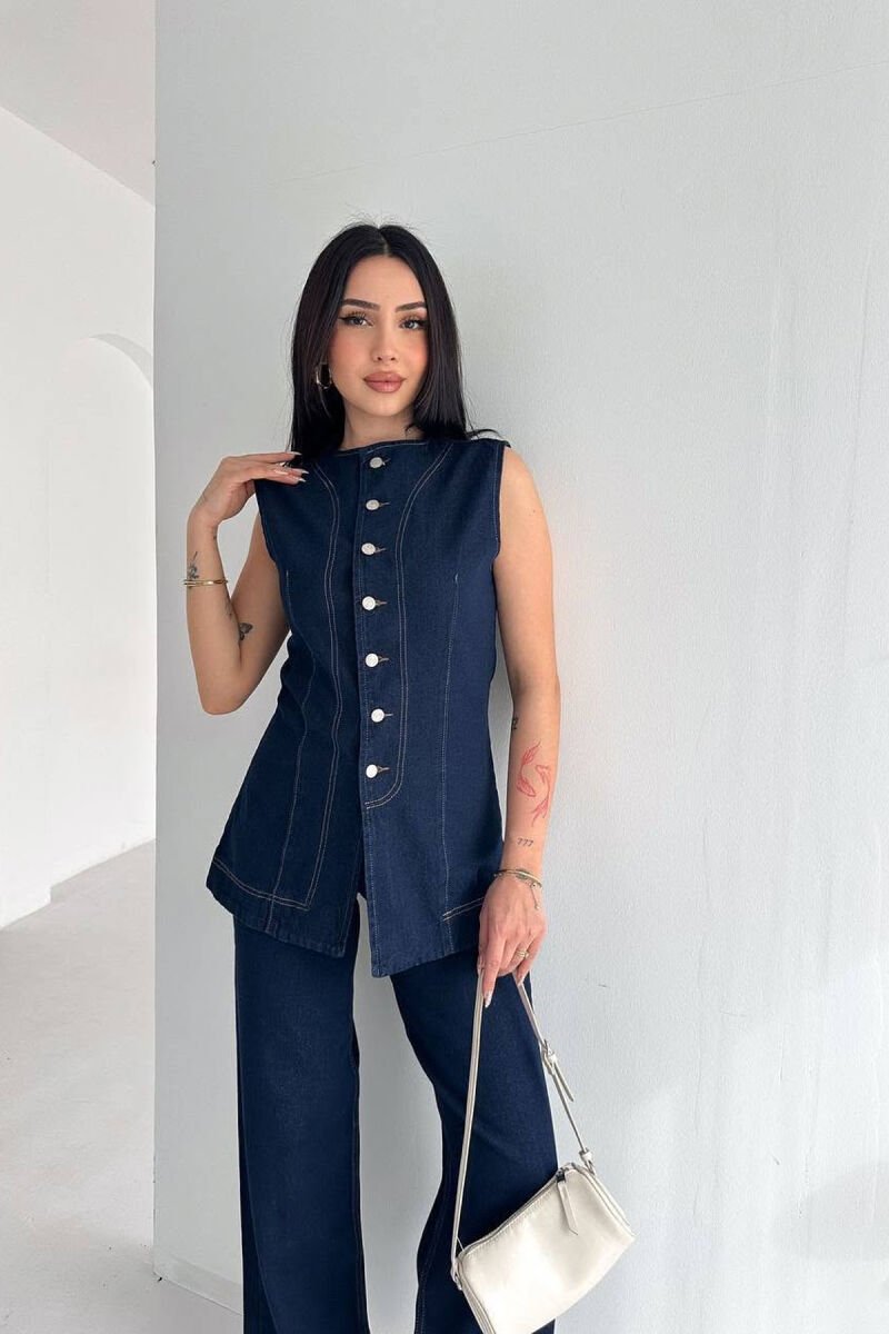 SET NJE NGJYRESH XHINS JELEK + XHINSE PER FEMRA NE NGJYRE BLU - 6