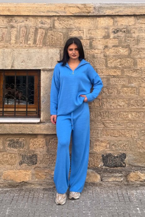 SET PULOVER+TUTA PER FEMRA NE NGJYRE BLU TE ZBARDHUR 