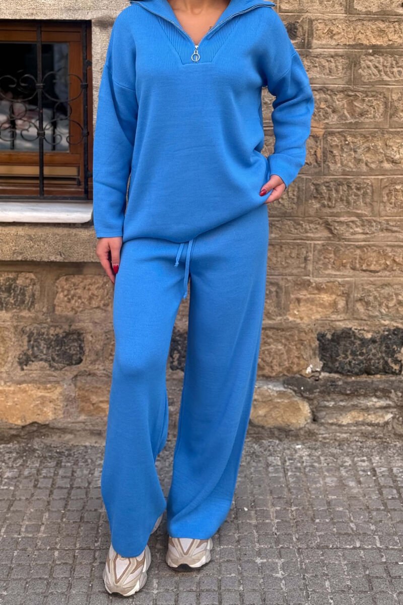 SET PULOVER+TUTA PER FEMRA NE NGJYRE BLU TE ZBARDHUR - 2