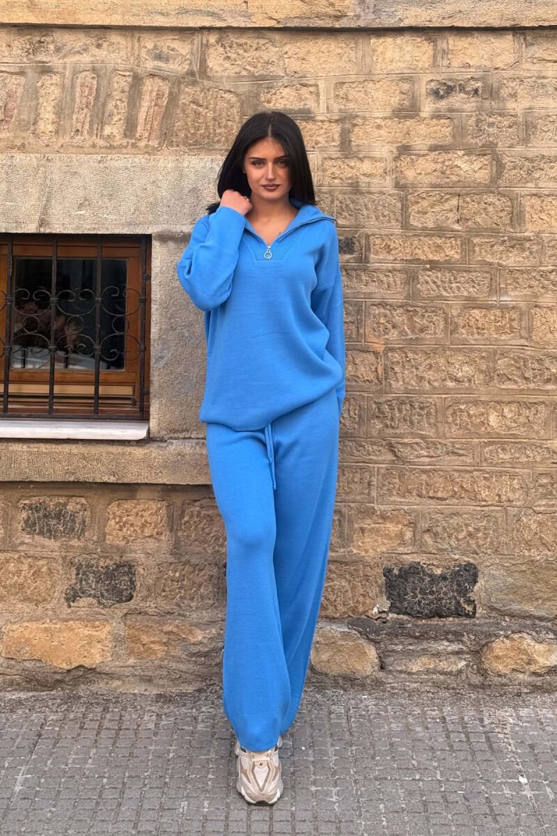 SET PULOVER+TUTA PER FEMRA NE NGJYRE BLU TE ZBARDHUR - 5