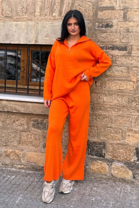 SET PULOVER+TUTA PER FEMRA NE NGJYRE PORTOKALLI 