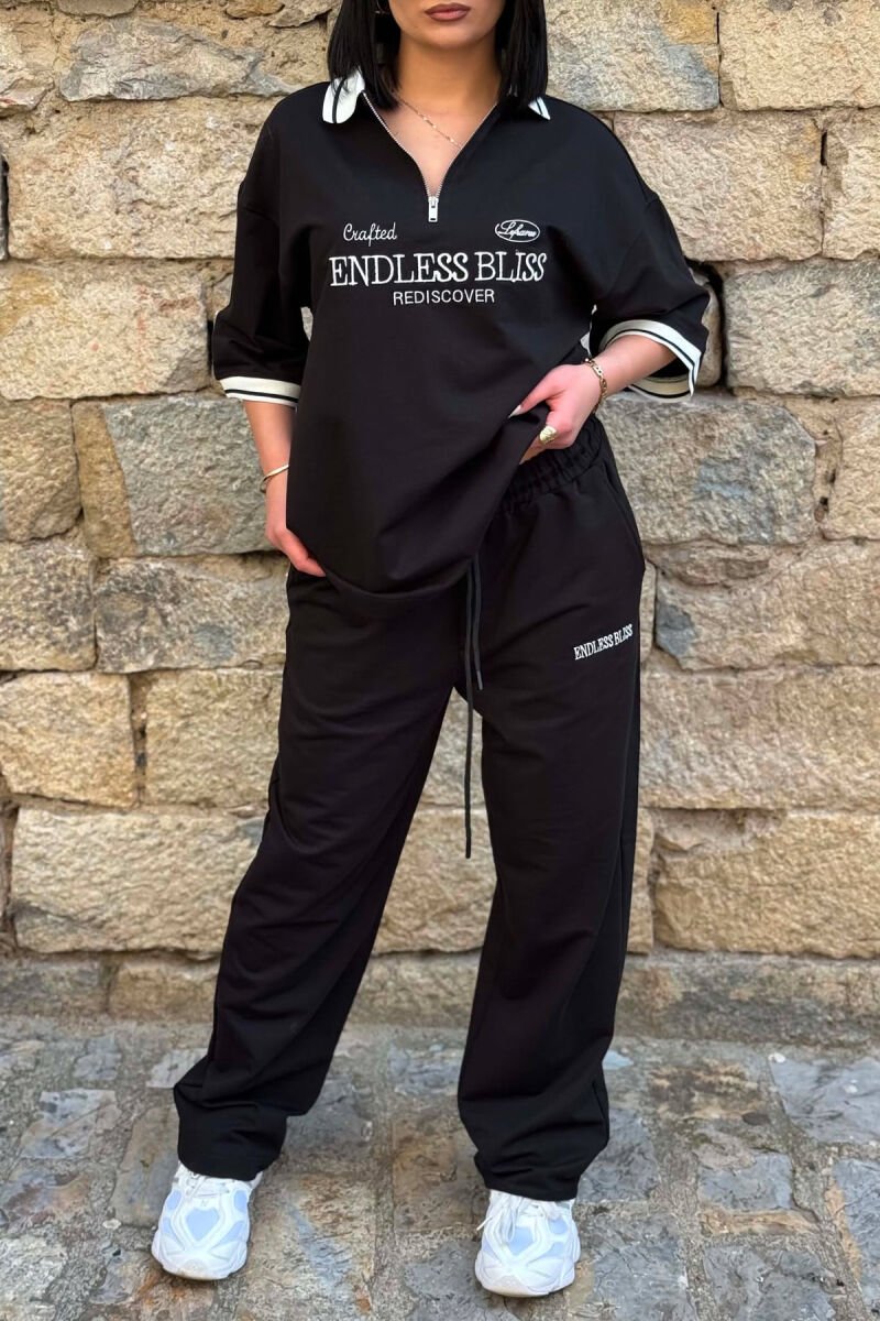 SET T-SHIRT ME SHKRIME DHE JAKE ME ZINXHIR + TUTA PER FEMRA NE NGJYRE TE ZEZE - 3