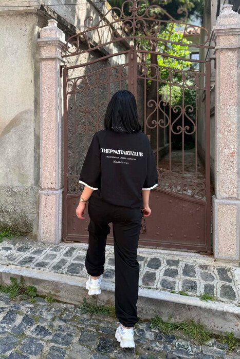 SET T-SHIRT ME SHKRIME PARA & PAS + TUTA PER FEMRA NE NGJYRE TE ZEZE - 2