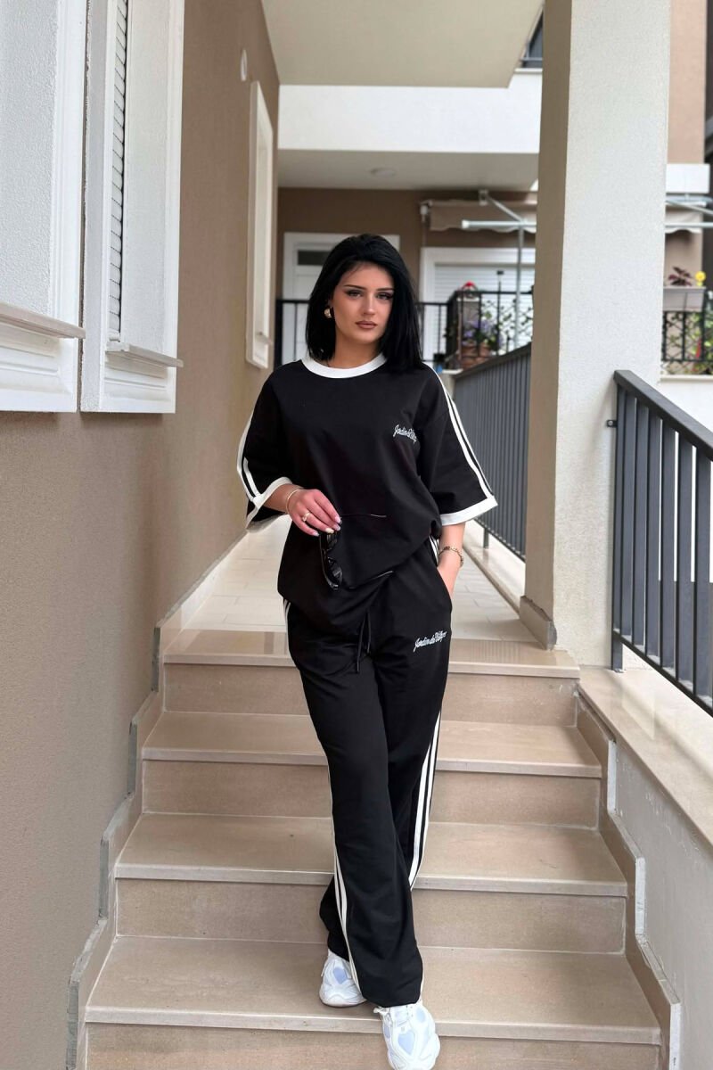 SET T-SHIRT ME SHKRIME PARA & PAS + TUTA PER FEMRA NE NGJYRE TE ZEZE - 1