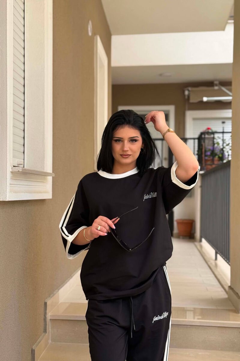SET T-SHIRT ME SHKRIME PARA & PAS + TUTA PER FEMRA NE NGJYRE TE ZEZE - 2