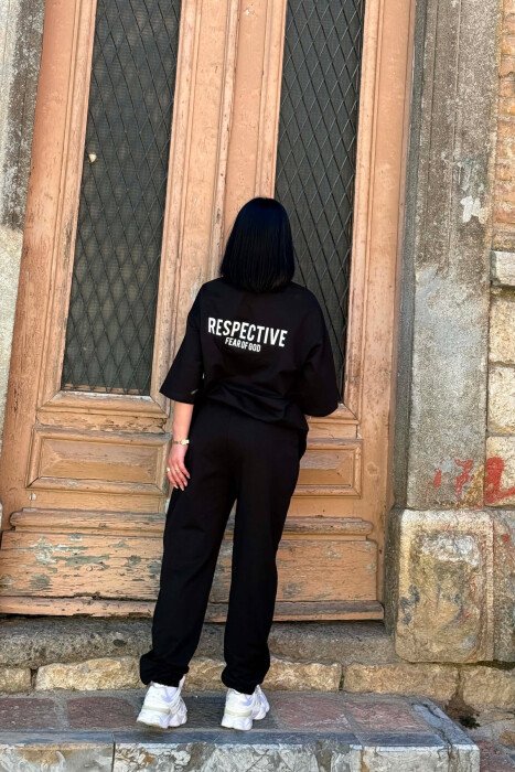 SET T-SHIRT ME SHKRIME + TUTA PER FEMRA NE NGJYRE E ZEZE - 2