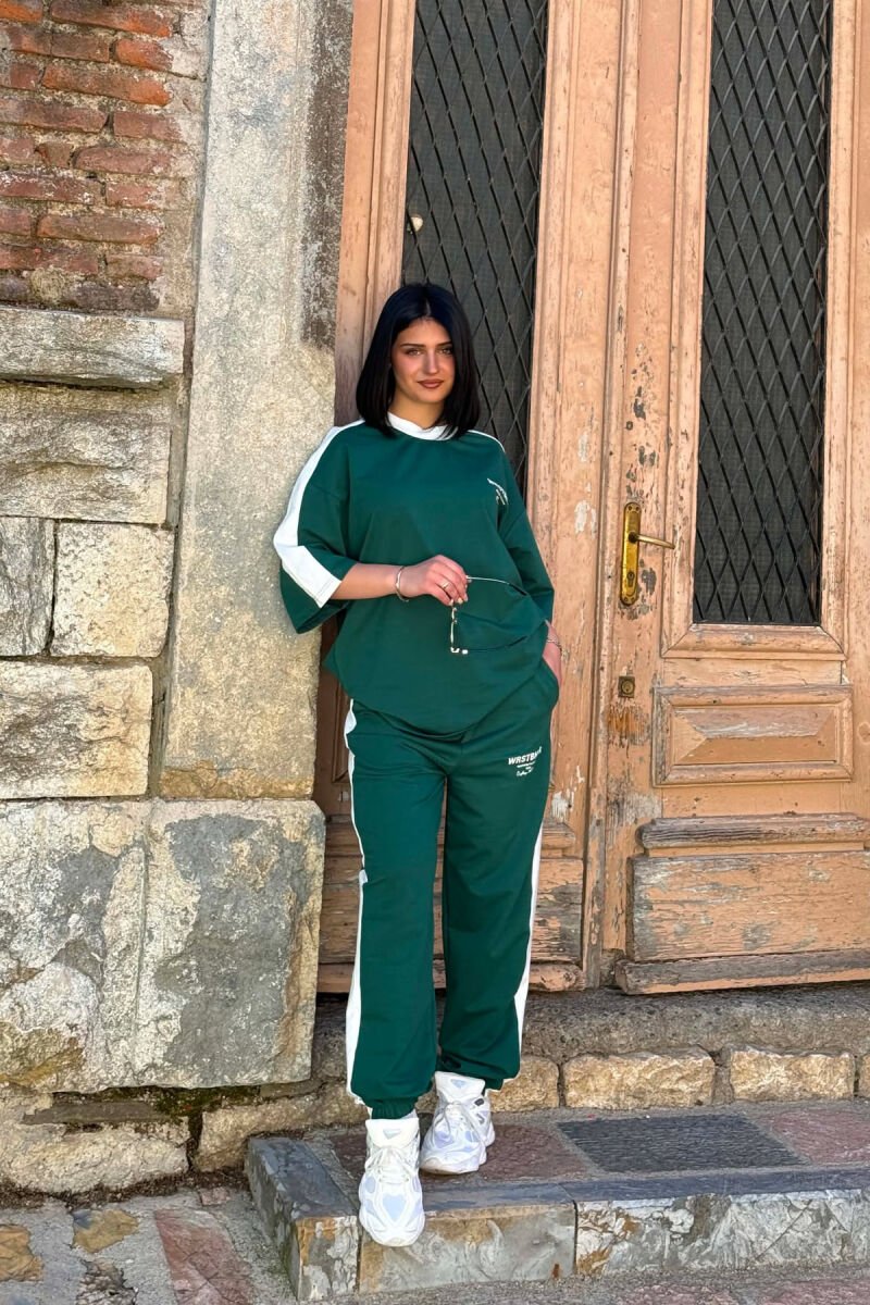 SET T-SHIRT ME SHKRIME + TUTA PER FEMRA NE NGJYRE JESHILE - 3