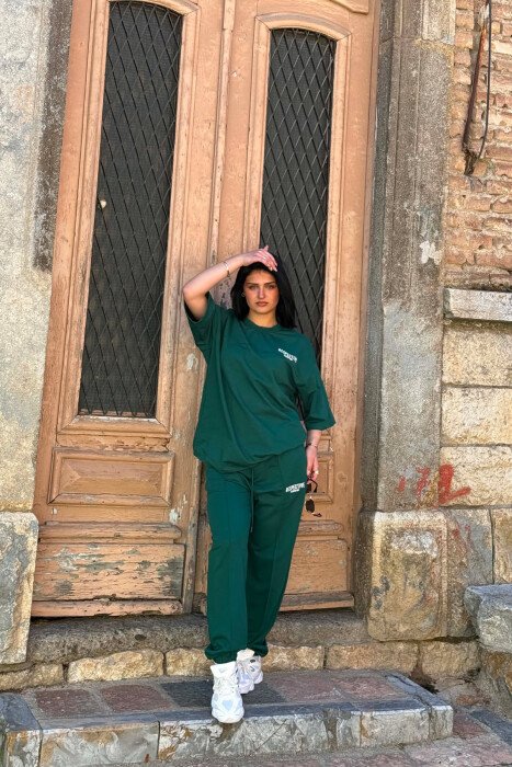 SET T-SHIRT ME SHKRIME + TUTA PER FEMRA NE NGJYRE JESHILE - 5