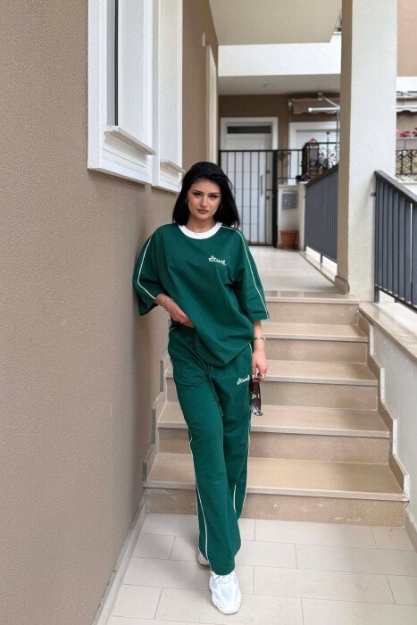 SET T-SHIRT ME SHKRIME + TUTA PER FEMRA NE NGJYRE JESHILE - 2