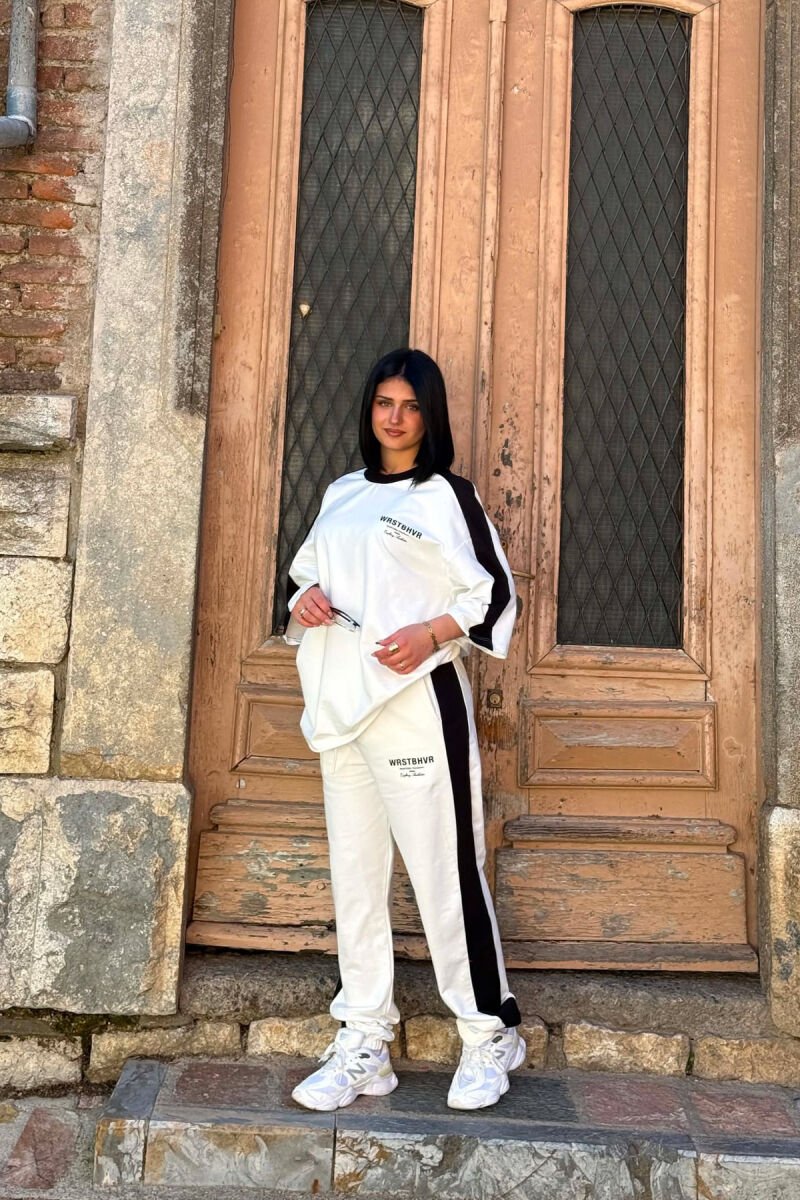 SET T-SHIRT ME SHKRIME + TUTA PER FEMRA NE NGJYRE TE BARDHE - 5