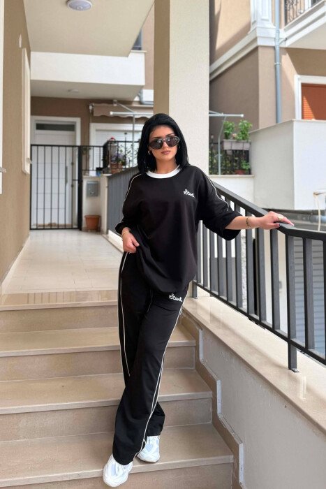 SET T-SHIRT ME SHKRIME + TUTA PER FEMRA NE NGJYRE TE ZEZE - 1