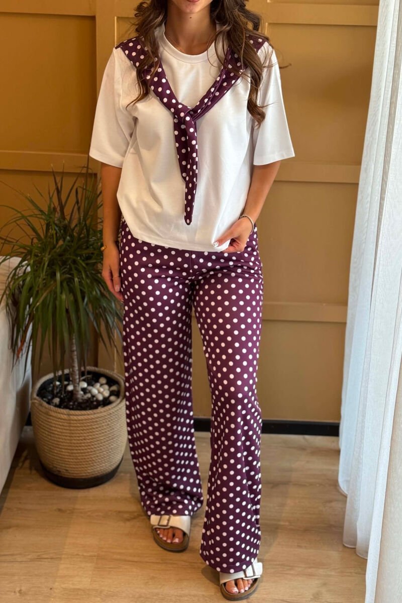 SET T-SHIRT+PANTALLONA PER FEMRA NE NGJYRE TE BARDHE ME LEJLA - 4