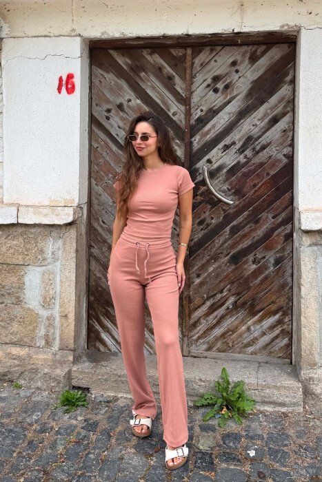 SET T-SHIRT+TUTA PER FEMRA NE NGJYRE PUDER - 5