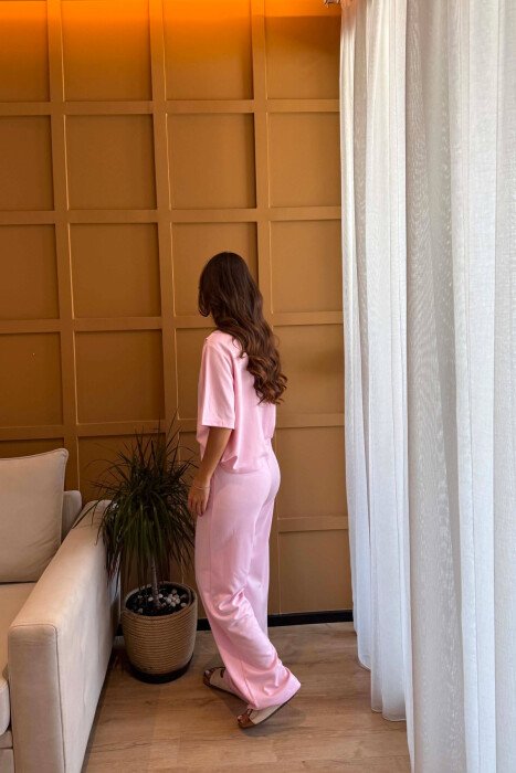 SET T-SHIRT+TUTA PER FEMRA NE NGJYRE ROZE - 2