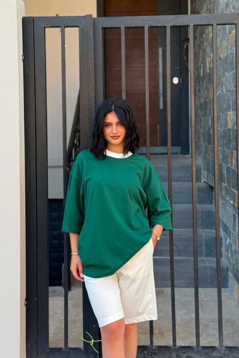 SET T-SHIRT + TUTA TE SHKURTRA PER FEMRA NE NGJYRE JESHILE - 2