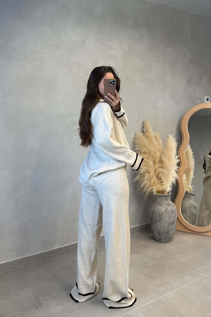 SET TRIKO ME JAKE POLO+ PANTALLONA PER FEMRA NE NGJYRE KREM - 3