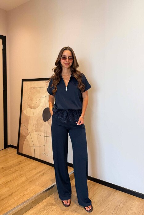 SET T-SHIRT+PANTALLONA PER FEMRA NE NGJYRE BLU - KLAUDIO FASHION