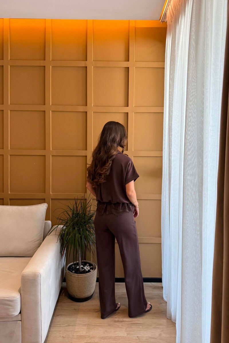 SET T-SHIRT+PANTALLONA PER FEMRA NE NGJYRE KAFE - 2