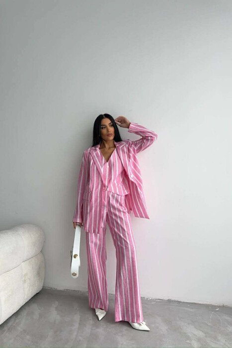 SET XHAKETE+ JELEK+PANTALLONA ME VIJA PER FEMRA NE NGJYRE ROZE - 3